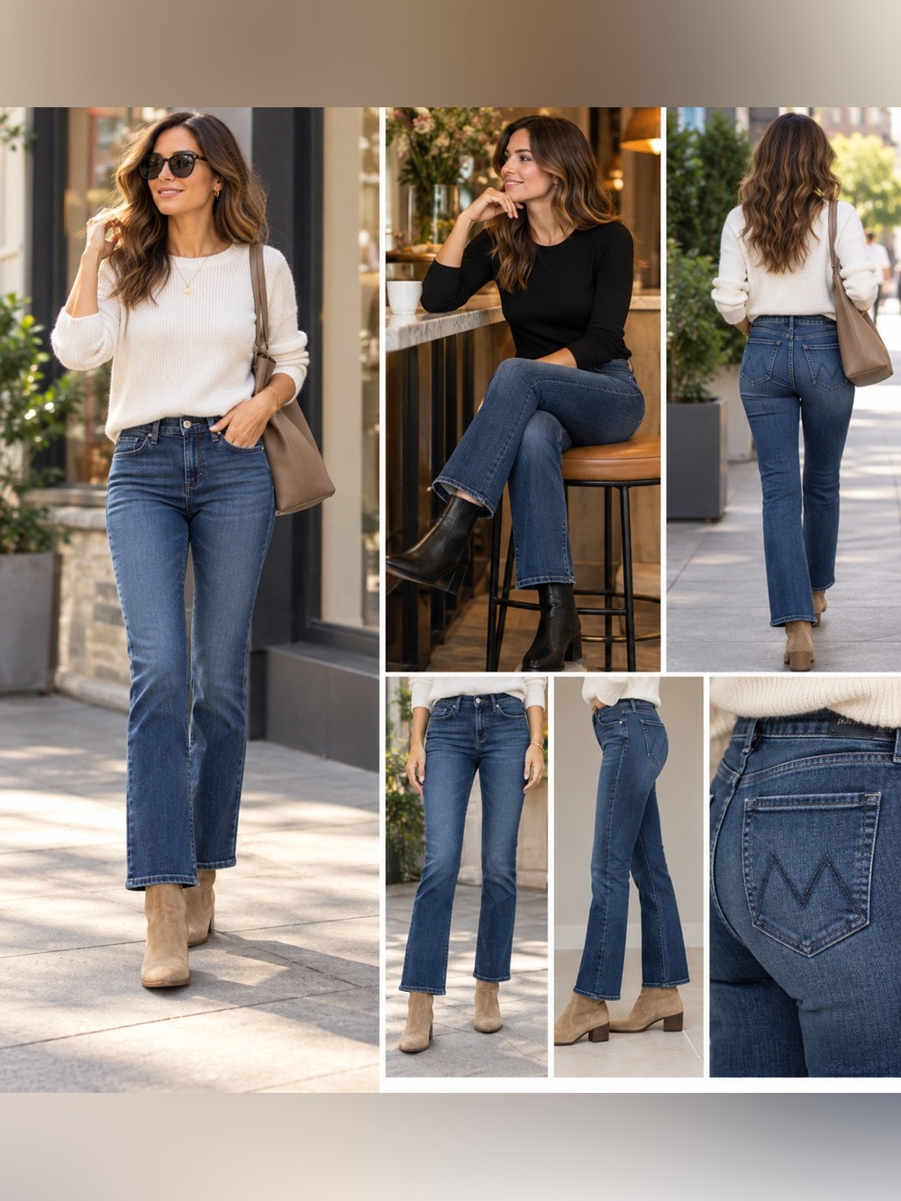 MOTHER The Insider Ankle Jeans Size 28 Blue Kick Flare Stretch Denim